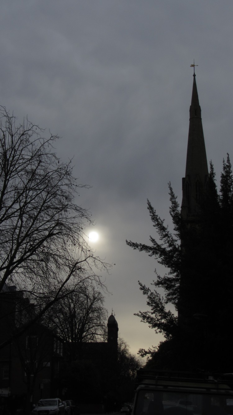 Sun Trying to Shine on Christmas Eve Day, Looking South from Princes Gardens